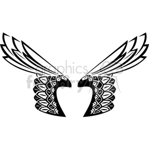 vinyl ready vector wing tattoo design 001