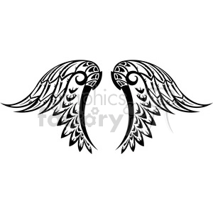 vinyl ready vector wing tattoo design 017