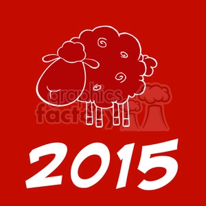 Royalty Free Clipart Illustration Happy New Year Of The Sheep 2015 Design Card