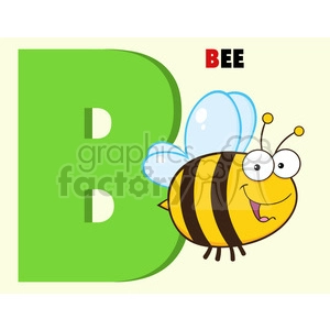 Illustration Funny Cartoon Alphabet B With Bee