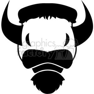 The image is a simplified, black and white clipart of a bison or buffalo head. The design emphasizes the silhouette and key features of the animal, such as its heavy fur, horns, and nose.