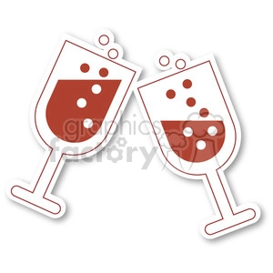champagne glass new years cheers icon vector art