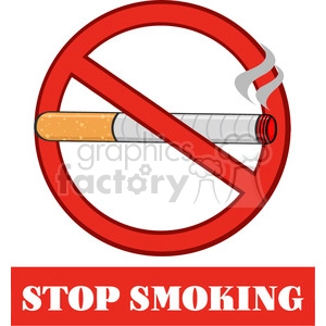 royalty free rf clipart illustration no smoking sign with text stop smiking vector illustration isolated on white background