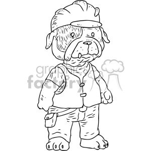 construction worker dog character vector illustration