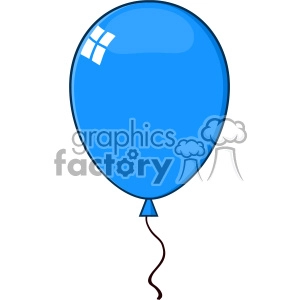 10750 Royalty Free RF Clipart Cartoon Blue Balloon Vector Illustration