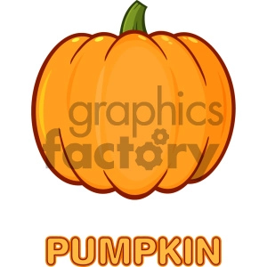 Pumpkin Fruit Cartoon Drawing Simple Design Vector Illustration Isolated On White Background With Text Pumpkin