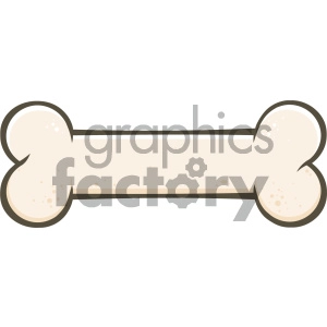 This is a clipart image of a dog biscuit in the shape of a bone. It has a simple design with a beige center, darker outlines, and small speckles that suggest texture, perhaps to mimic the look of a baked treat.