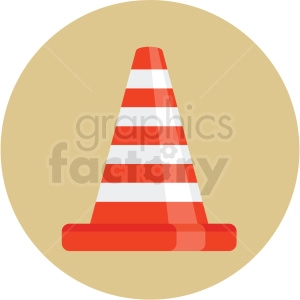 construction cone icon with tan circle background