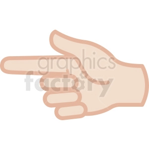 white hand pointing gesture vector icon