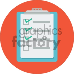 clipboard circle background vector flat icon