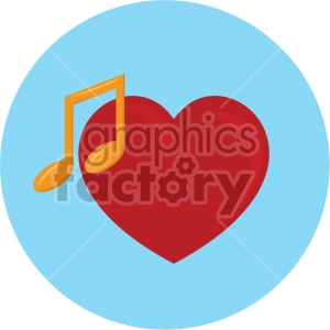 heart with music note blue background