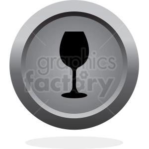 wine glass button vector