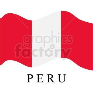This image features the national flag of Peru, which consists of three vertical stripes: two red outer bands and a white middle band. Below the flag graphic is the text PERU, clearly indicating the country associated with the flag.