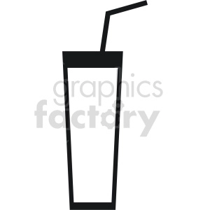 glass with straw vector icon