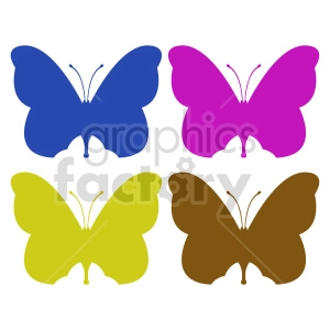 butterfly silhouette vector clipart 011