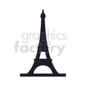 Eiffel Tower Paris France silhouette vector