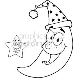 4082-Happy-Star-And-Moon-Mascot-Cartoon-Characters