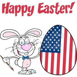 Royalty-Free-RF-Happy-Easter-Text-Above-A-Rabbit-Painting-Easter-Egg-With-American-Flag
