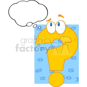 5035-Clipart-Illustration-of-Question-Mark-Cartoon-Character-With-Speech-Bubble