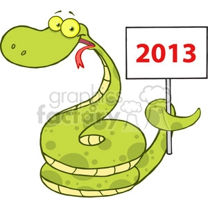 5149-Happy-Snake-Cartoon-Character-Holding-Up-A-Blank-Sign-Royalty-Free-RF-Clipart-Image
