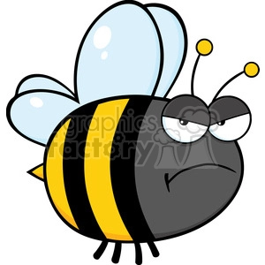 6548 Royalty Free Clip Art Angry Bee Cartoon Mascot Character