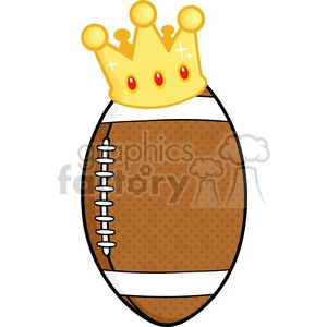6568 Royalty Free Clip Art American Football Ball With Gold Crown