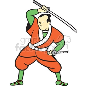 samurai warrior wielding sword ISO