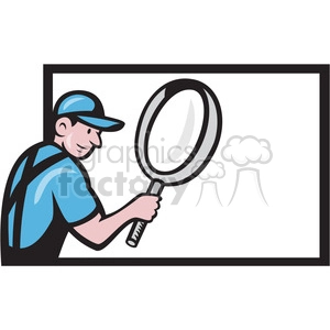 worker magnifying glass billboard search