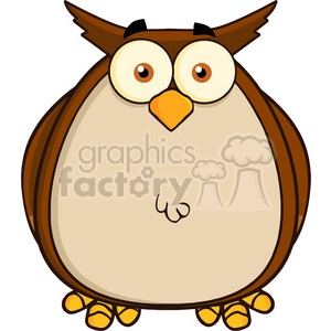 The image shows a cartoonish, funny-looking owl. The owl has large, expressive eyes, a stout body, and is standing upright. It has a playful and whimsical design that gives it a charming and humorous appeal, fitting with the keywords funny animal animals.
