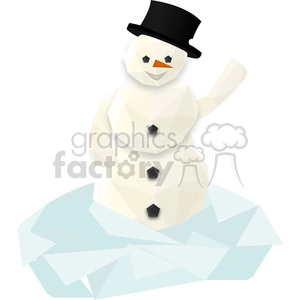 snowman cartoon character vector clip art image geometric