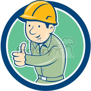 builder construction worker thumbs up CIRC