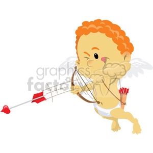 cupid with red hair shooting love arrows