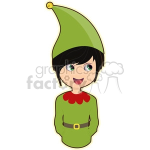 Elf cartoon character vector clip art image