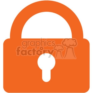 The image depicts a simplified, stylized illustration of an orange lock or padlock in a locked position. It is designed in a minimalistic manner, commonly used for icons, to represent concepts related to security, safety, and protection.