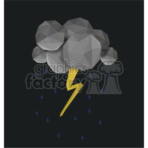 Low Poly Lightning cartoon character vector clip art image geometric