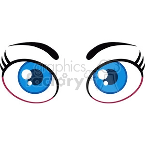 Royalty Free RF Clipart Illustration Cartoon Women Blue Eyes