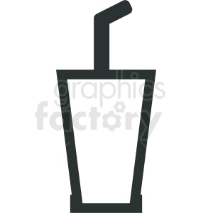 cup with straw outline