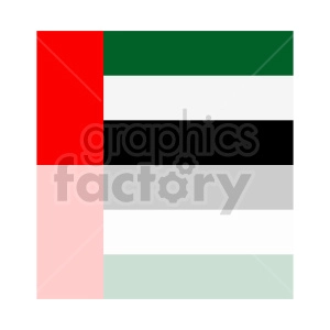 The image appears to be a simplified or pixelated version of the flag of the United Arab Emirates (UAE). It features the four colors associated with the flag: red on the vertical stripe at the hoist side, and horizontal stripes of green, white, and black.