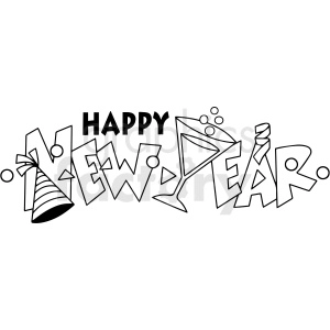 happy new year cartoon vector clipart