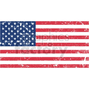 The image shows a distressed or grunge-style United States flag, featuring the traditional 50 stars on a blue field, and 13 alternating red and white stripes. The flag has a worn, faded, and textured appearance, giving it a vintage or rustic aesthetic.