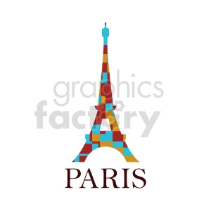Eiffel Tower Paris France royalty free vector clipart