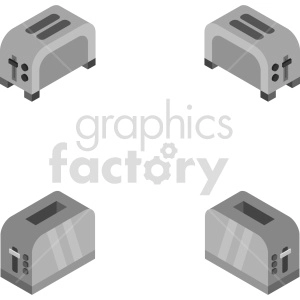 isometric toaster vector icon clipart 1