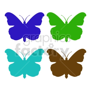 butterfly silhouette vector clipart 016