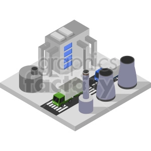 isometric large factory vector clipart