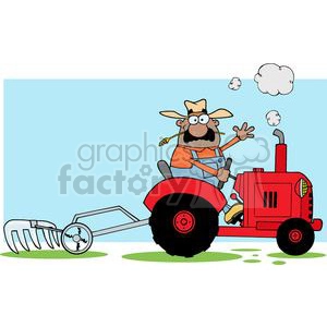 Happy African American Farmer Driving A Red Tractor