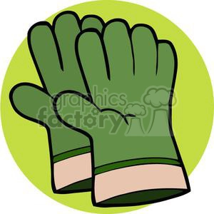 Green gardening gloves