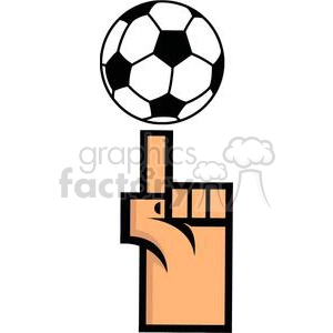 Soccer ball on finger tip
