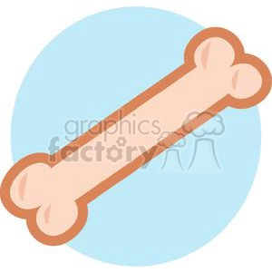 This clipart image features a simplistic, cartoon-style illustration of a bone. The bone is light tan or beige, with rounded ends that represent the epiphyses, and set against a soft blue circular background.