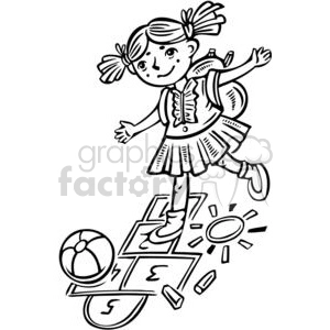 girl playing hopscotch