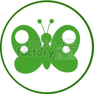4129-Green-Butterfly-Silhouette-In-Circle